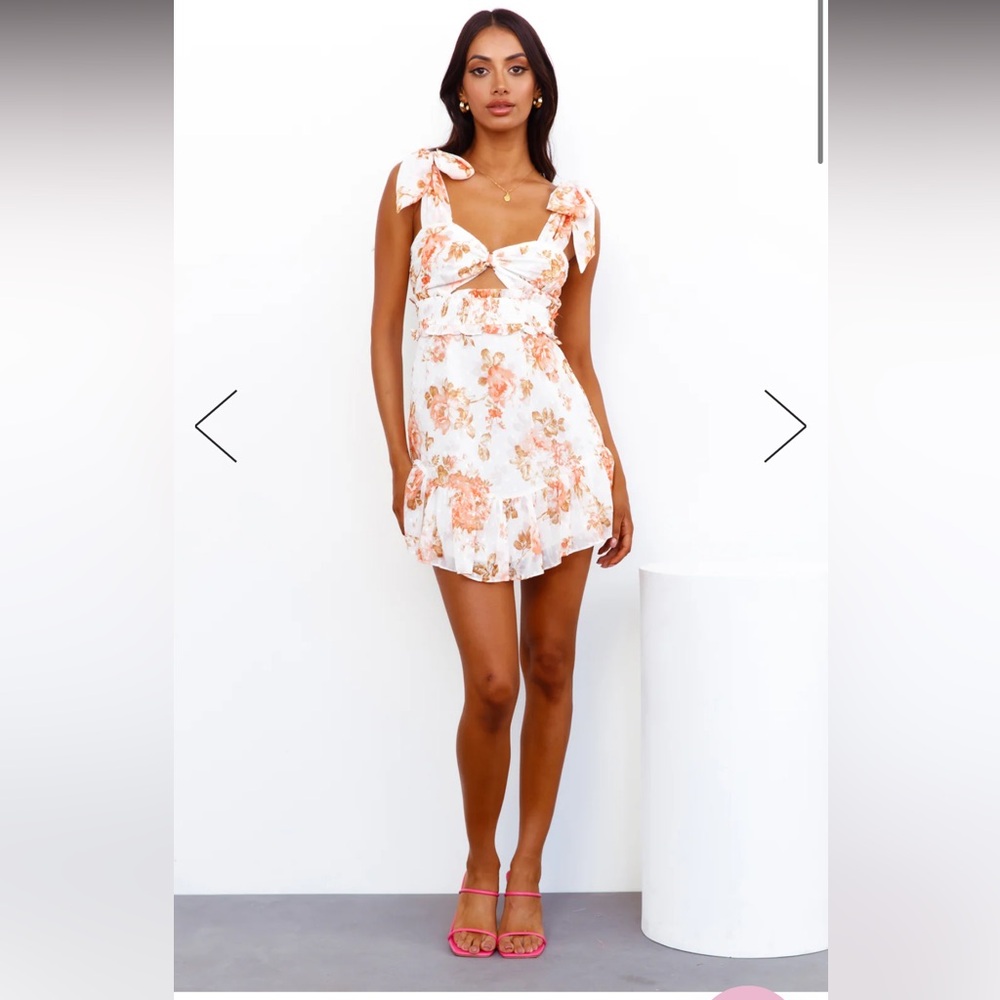 Hello Molly Floral Orange Mini Dress